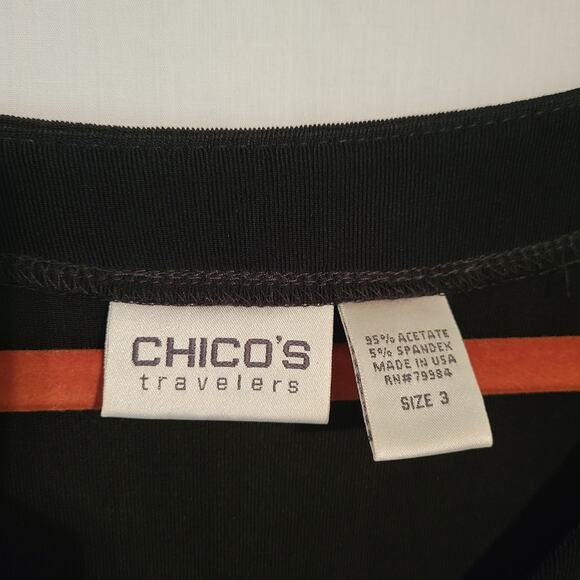 Chico's Travelers 3 black sleeveless v-neck shift dress, XL/16, made in USA - Picture 3 of 4